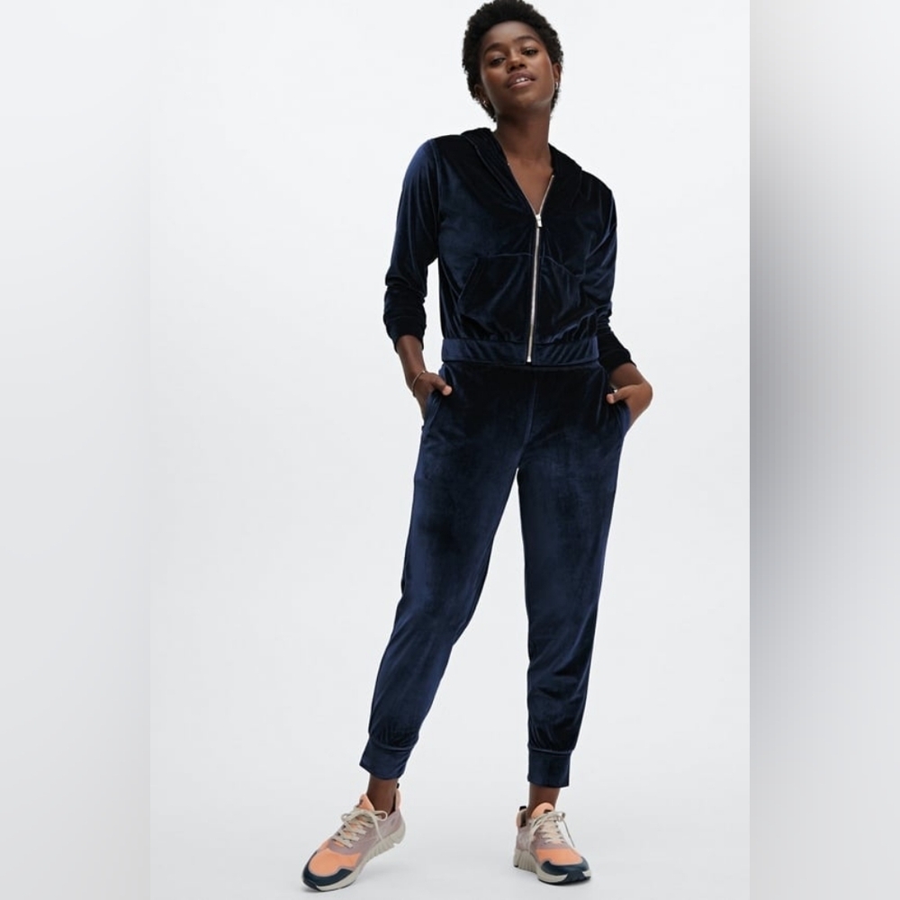 Fabletics Blue Velour Joggers + Zip Hoodie Set! 😍